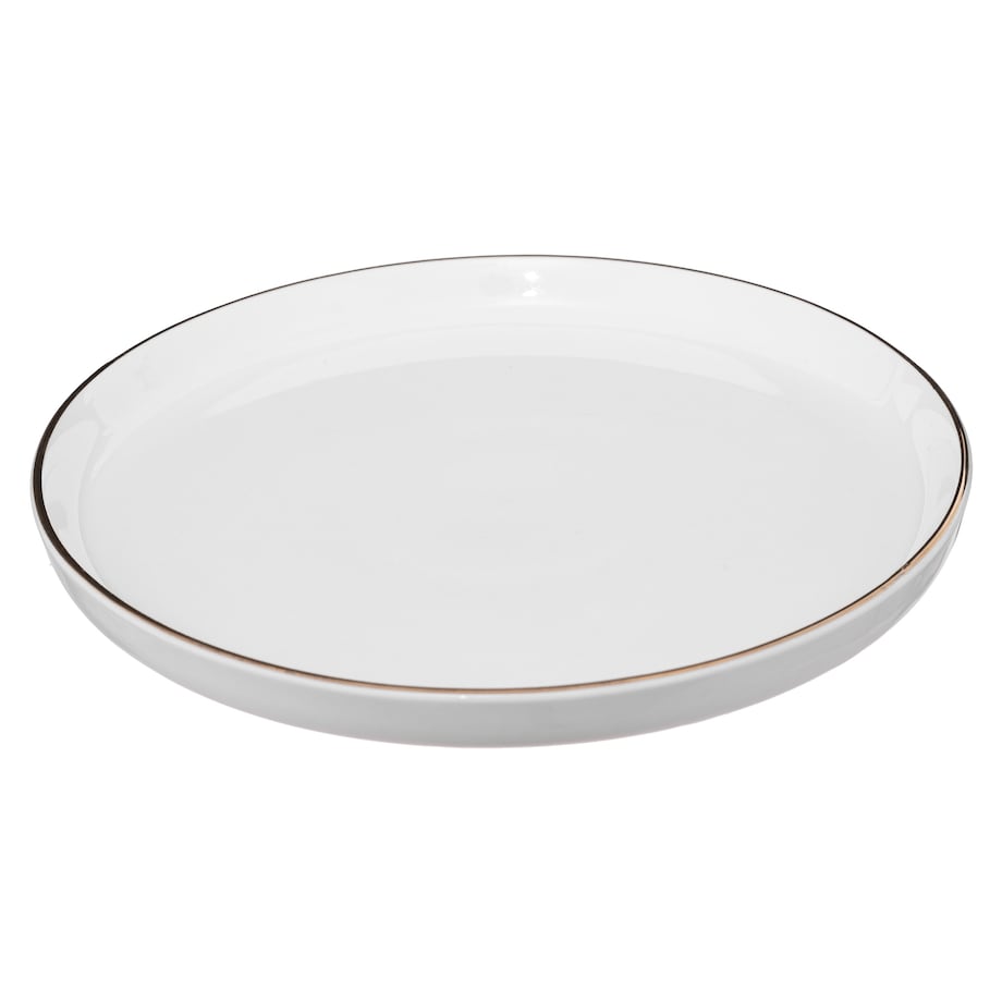 Talerze deserowe porcelanowe SUBLIMA, złota obwódka, 6 sztuk x Ø 20 cm