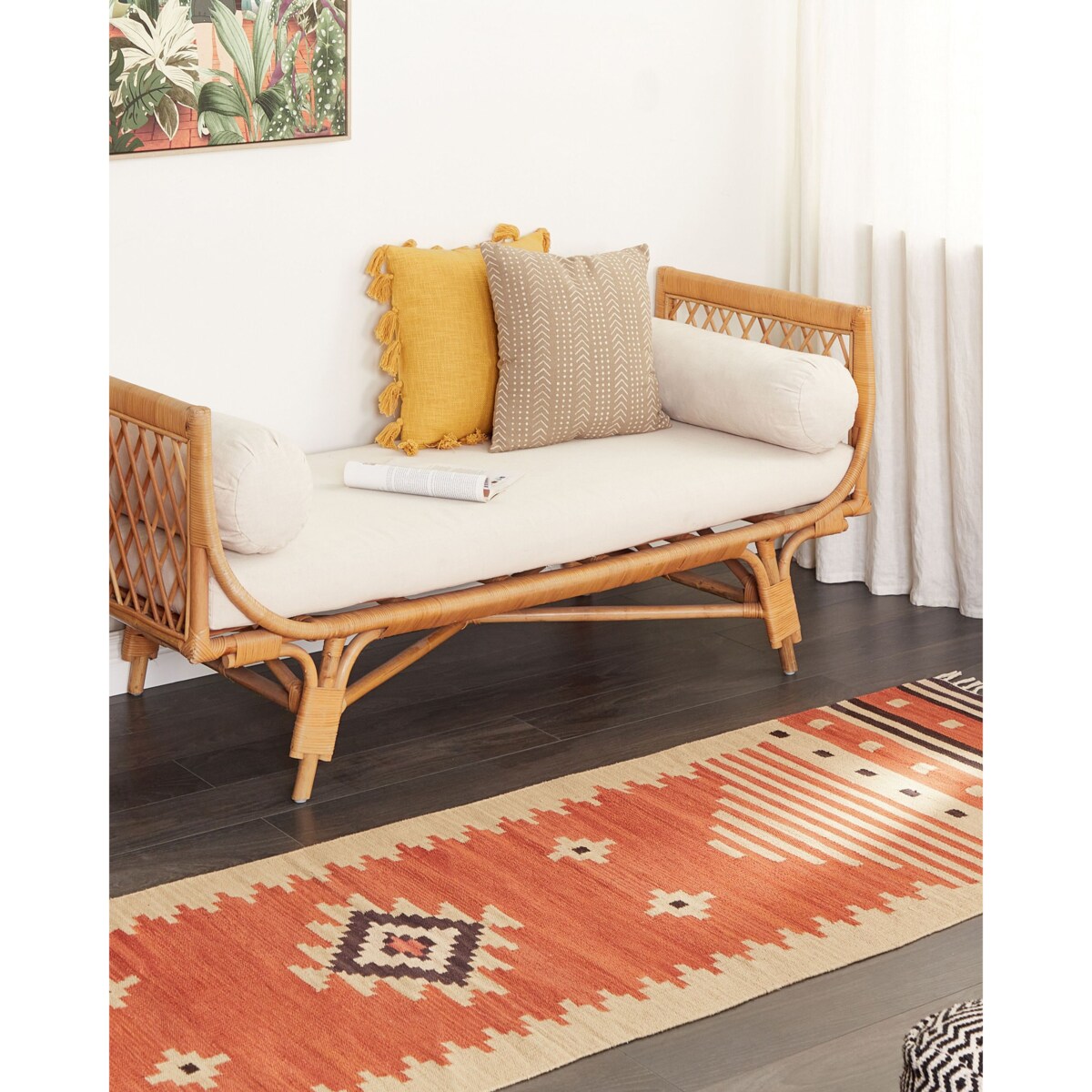 Dywan GAVAR Pomarańczowy 80 x 300 cm Bawełna Kilim