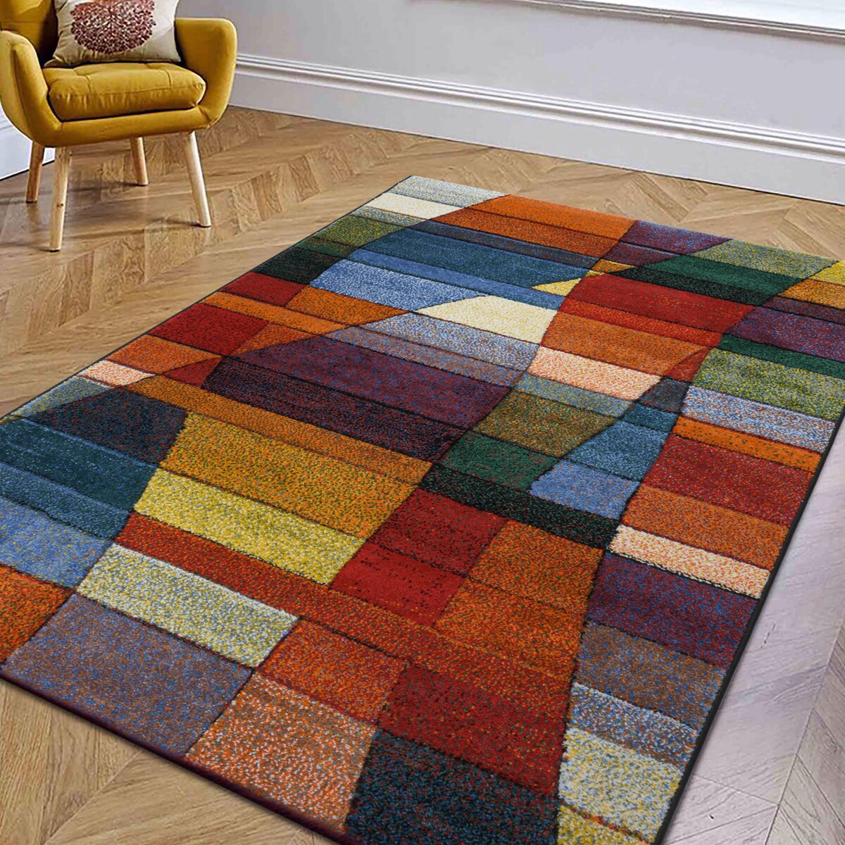 Dywan Zefir 160x230 cm e-floor OEKO-TEX geometryczny wielokolorowy