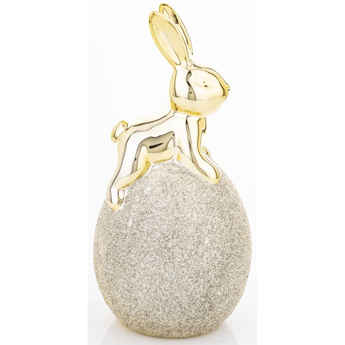 Dekoracja - złoty króliczek na PISANCE 17x8x8 cm