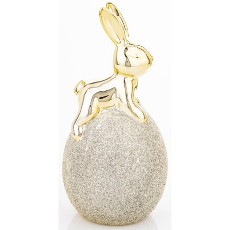 Dekoracja - złoty króliczek na PISANCE 17x8x8 cm