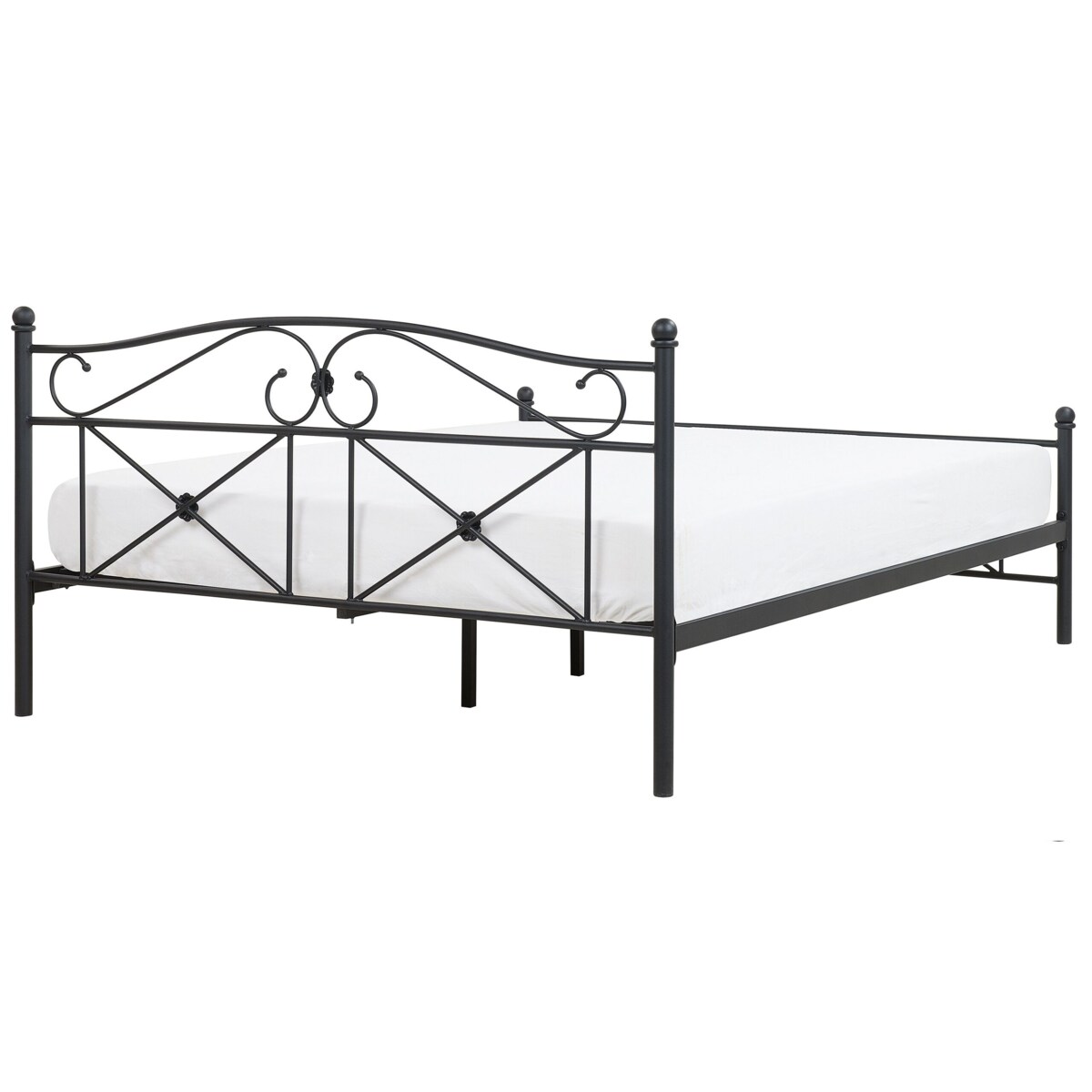 Łóżko metalowe 140 x 200 cm czarne RODEZ
