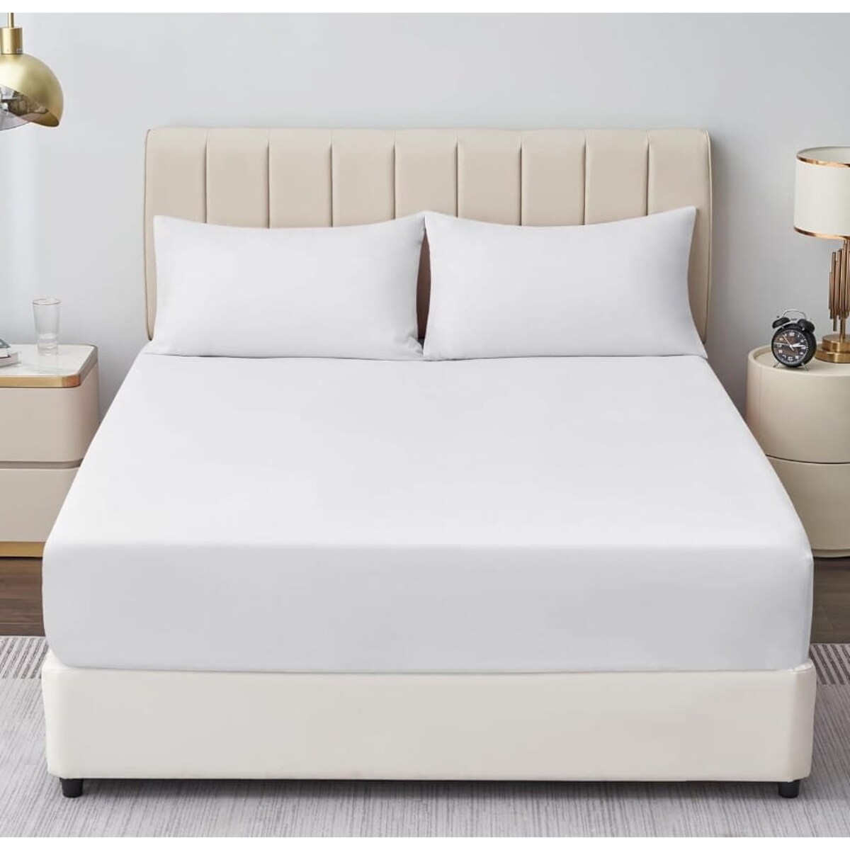 Prześcieradło bawełniane 90x200 cm z tkaniny PREMIUM BIAŁE NA GUMCE