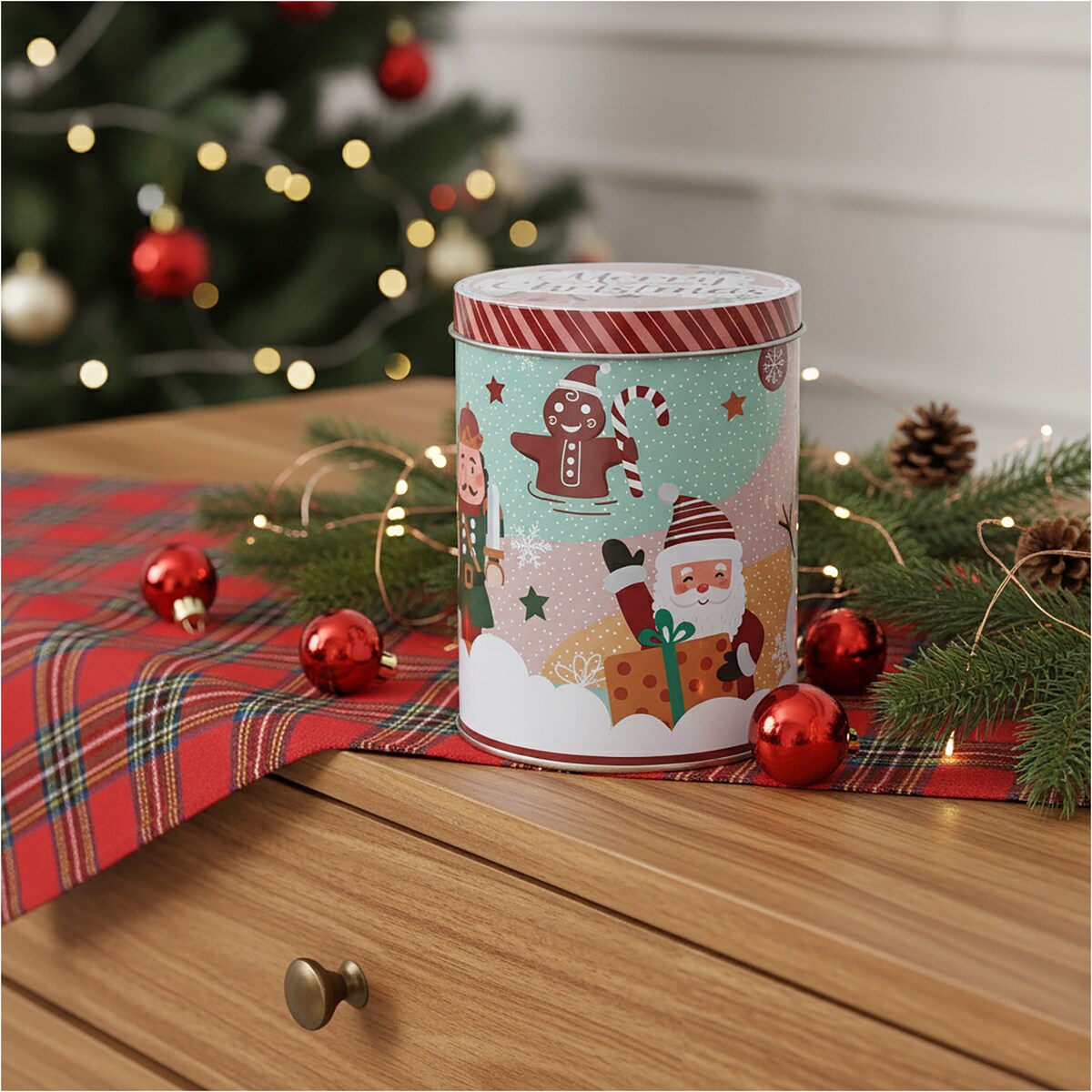 Puszka Na Pierniki Ciastka Boże Narodzenie 10X14 Cm Świąteczna Dekoracyjna Cukierki Słodycze