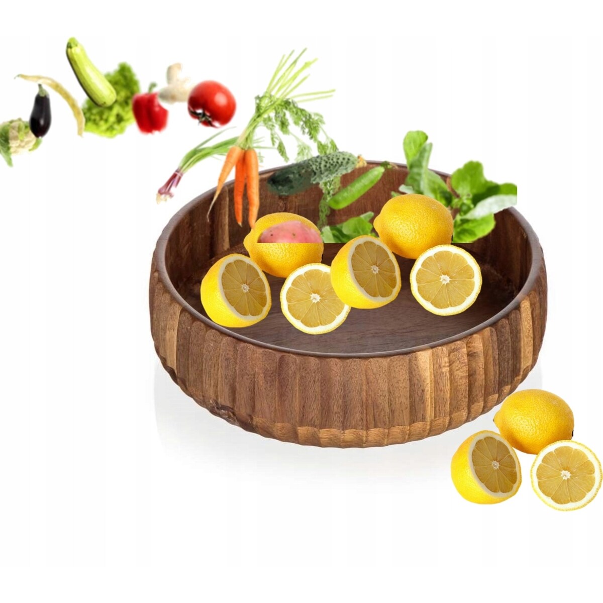 MISA PATERA AKACJOWA DREWNO 22cm na owoce warzywa ciasteczka święta prezent