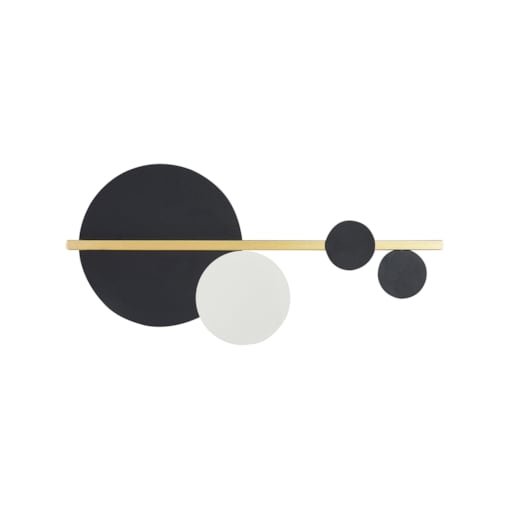 Lampa ścienna LED metalowa czarna ze złotym PARITA