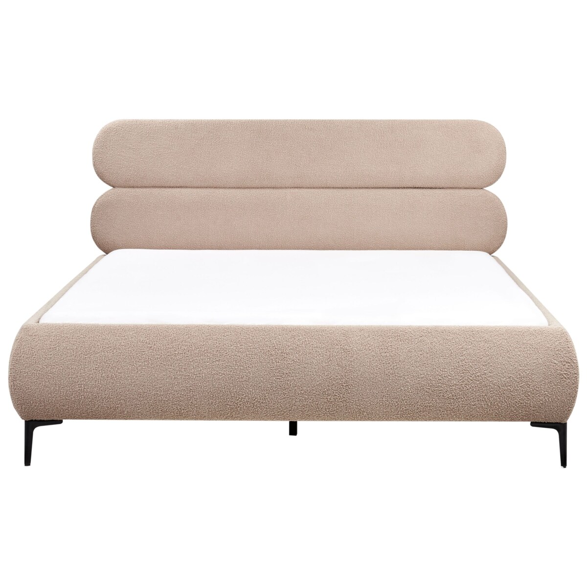 Łóżko Boucle LESSAY 180 x 200 cm Beżowoszary