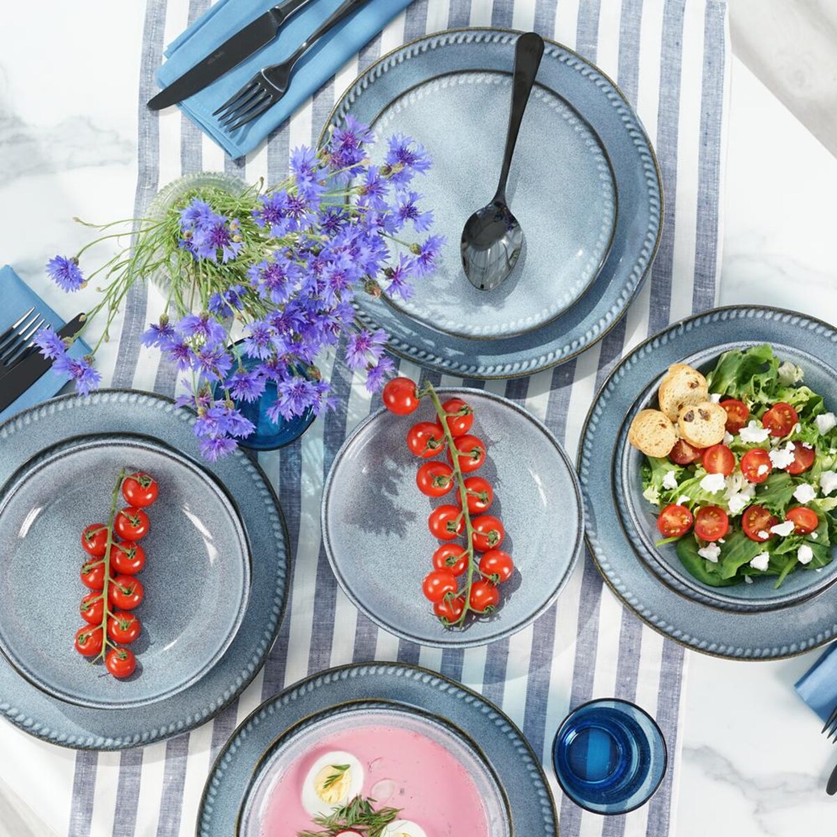 VILLA ITALIA Talerzyk deserowy śniadaniowy ceramiczny 21 cm DENIM