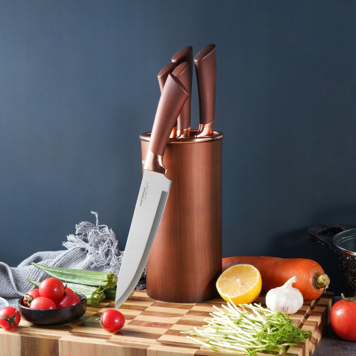 Zestaw Komplet Noży Kuchennych W Bloku 6 El. Ostre Premium