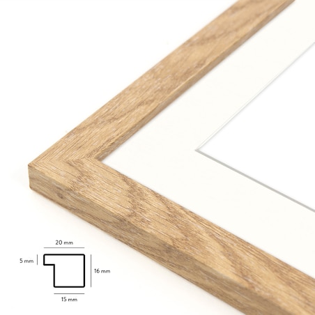 Ramka na zdjęcia z passe partout ramka 60x80 cm z okienkiem passe partout na zdjęcie 50x70 cm kolor dębowy FRAMAI