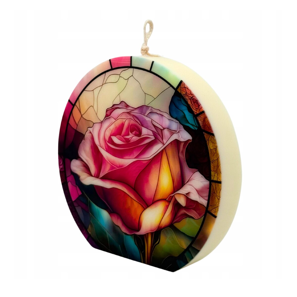 Prezent dla Kobiety na Urodziny Świeca Sojowa Róża Dekoracyjna Ozdobna