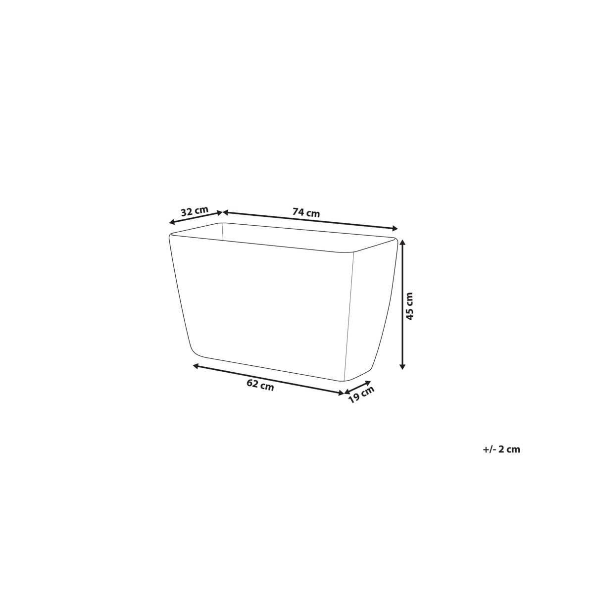 Doniczka 74 x 32 x 45 cm szara BARIS