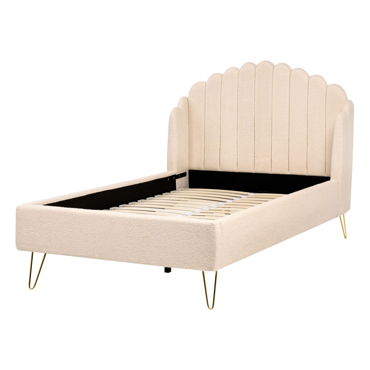 Łóżko Boucle AMBILLOU 120 x 200 cm Beżowy