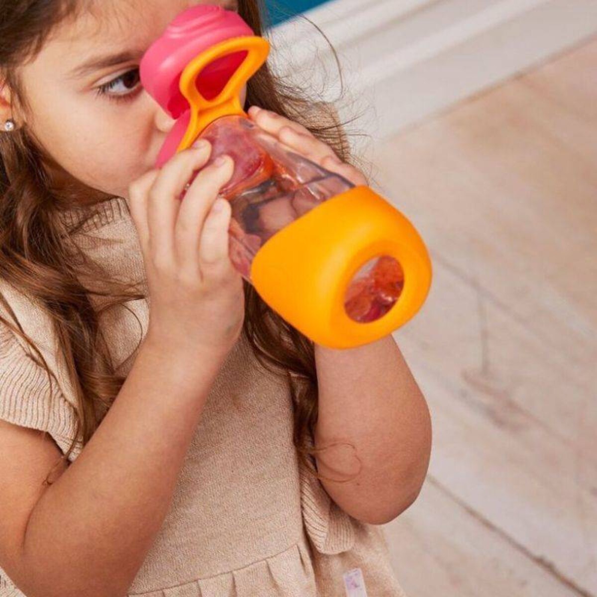 Butelka na wodę dla dziecka 450 ml - bidon z ustnikiem tritanowy Blue Slate, b.box