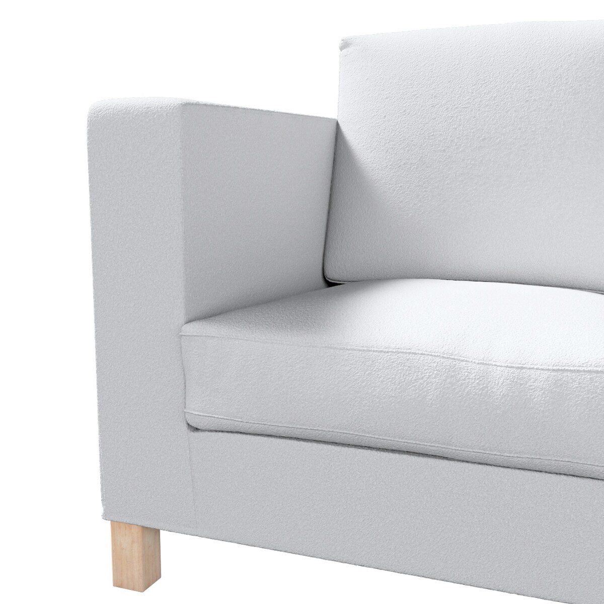 Pokrowiec na sofę Karlanda 3-osobową nierozkładaną, krótki, biała bukla, 208 x 87 x 66 cm, Boucle Teddy