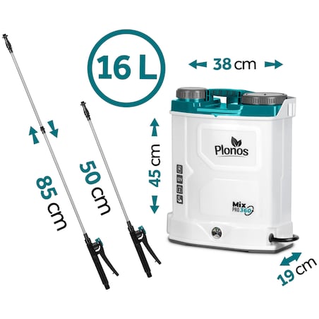 Opryskiwacz akumulatorowy Plonos PL-603 plecakowy elektryczny 16L 460300