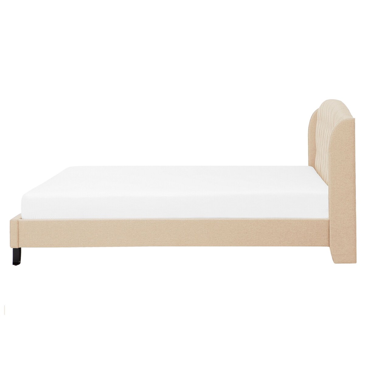 Łóżko tapicerowane 160 x 200 cm beżowe BORDEAUX