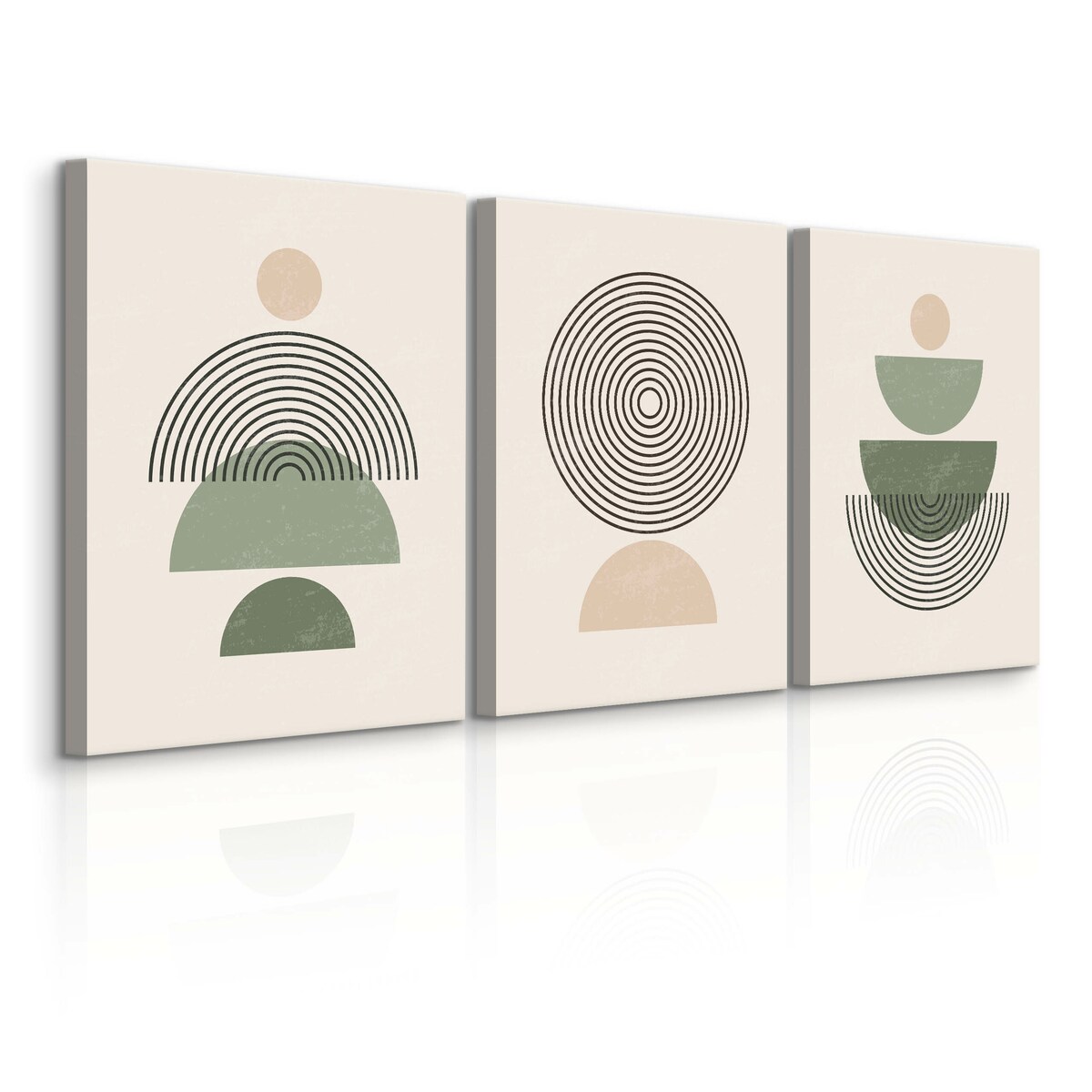 3x Obraz Ścienny Set Minimalizm Styl Boho Misy Abstrakcja Do Salonu 30x40cm