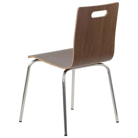 Krzesło ze sklejki laminowanej WERDI A orzech/stal nierdzewna