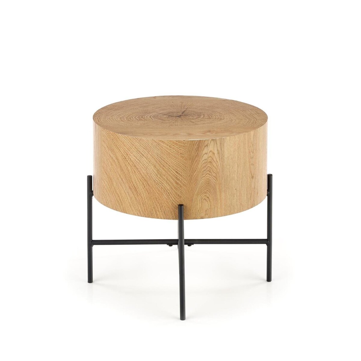 STOLIK KAWOWY Woodsten dąb OKRĄGŁY 45/45 cm Z MDF-u I METALU