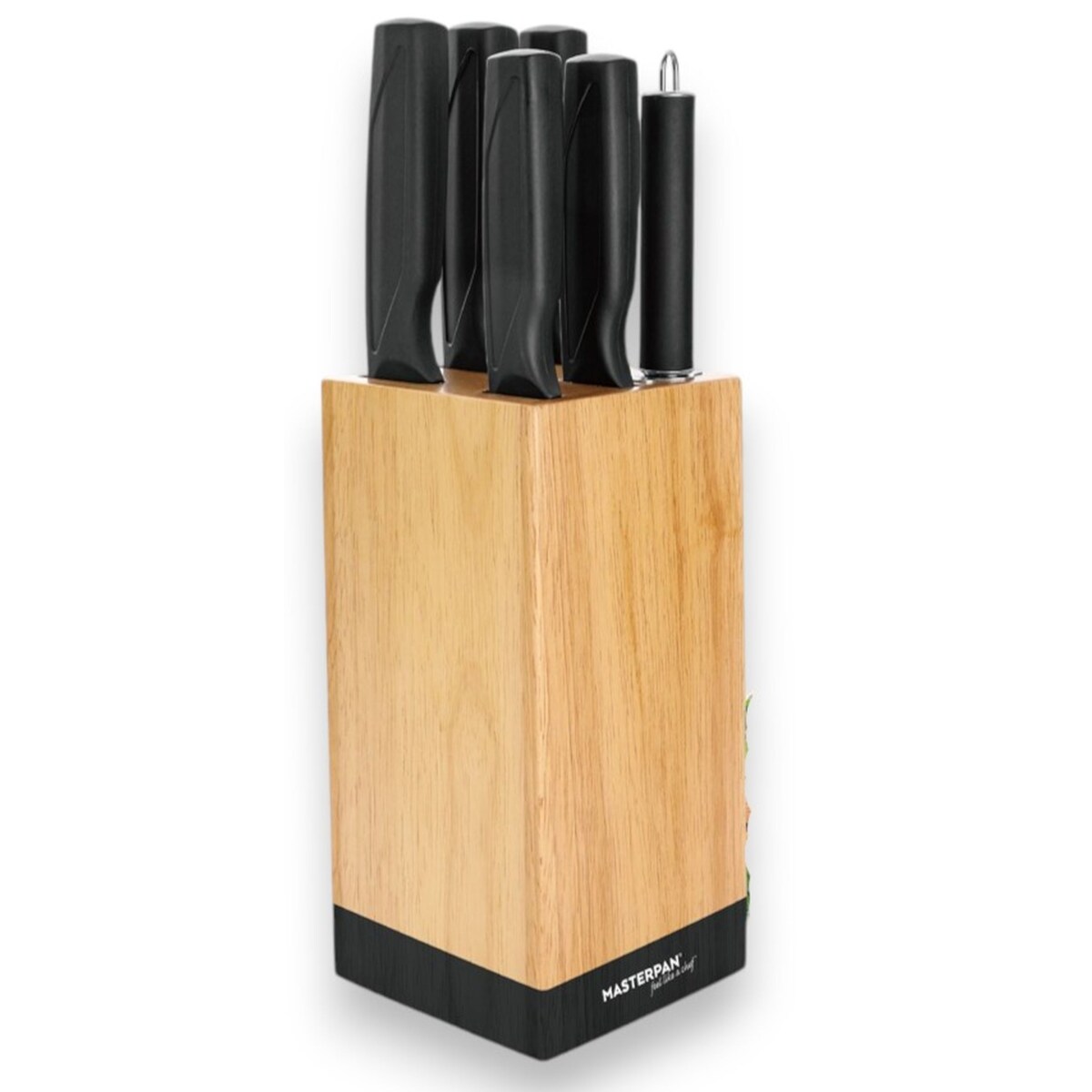 Zestaw Komplet Noży Kuchennych W Drewnianym Bloku 6 El Ostrzałka