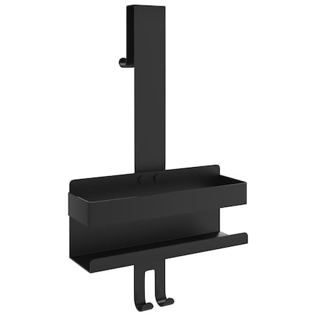 vidaXL Wiszący organizer prysznicowy, czarny mat, stal nierdzewna 304