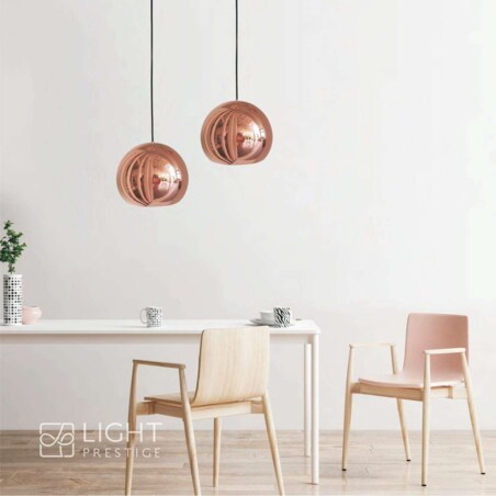 LAMPA wisząca RAME LP-2014/1P S Light Prestige metalowa OPRAWA zwis kula ball miedź