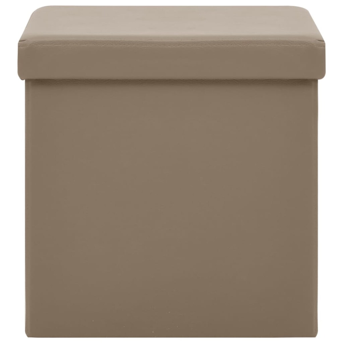 vidaXL Składany stołek ze schowkiem, kolor cappuccino, PVC