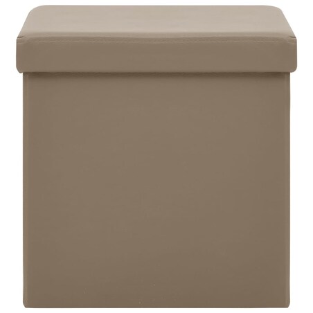 vidaXL Składany stołek ze schowkiem, kolor cappuccino, PVC