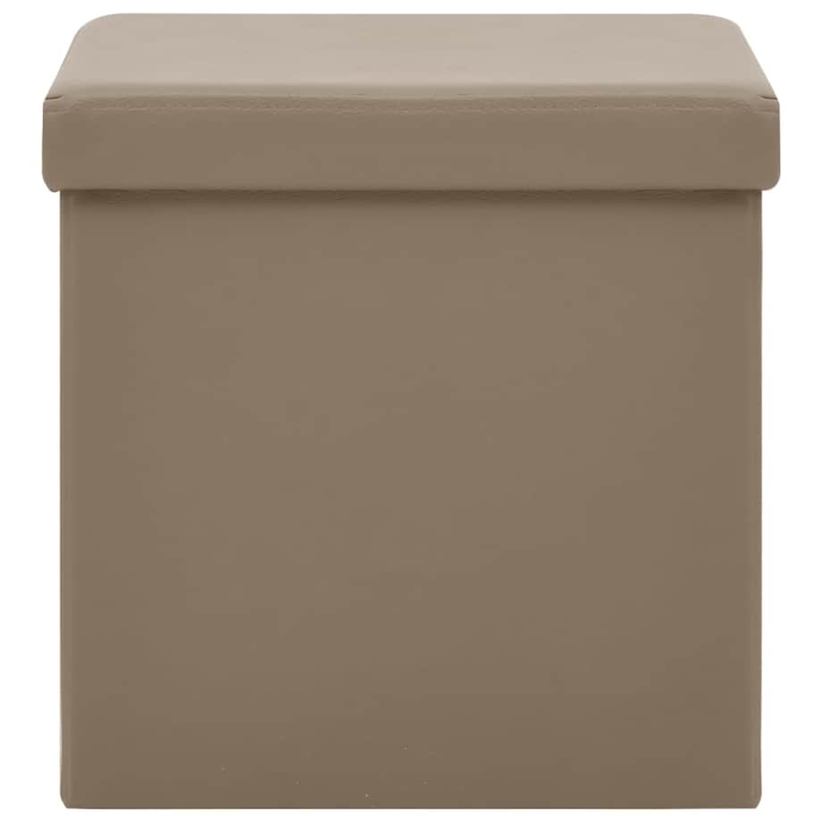 vidaXL Składany stołek ze schowkiem, kolor cappuccino, PVC