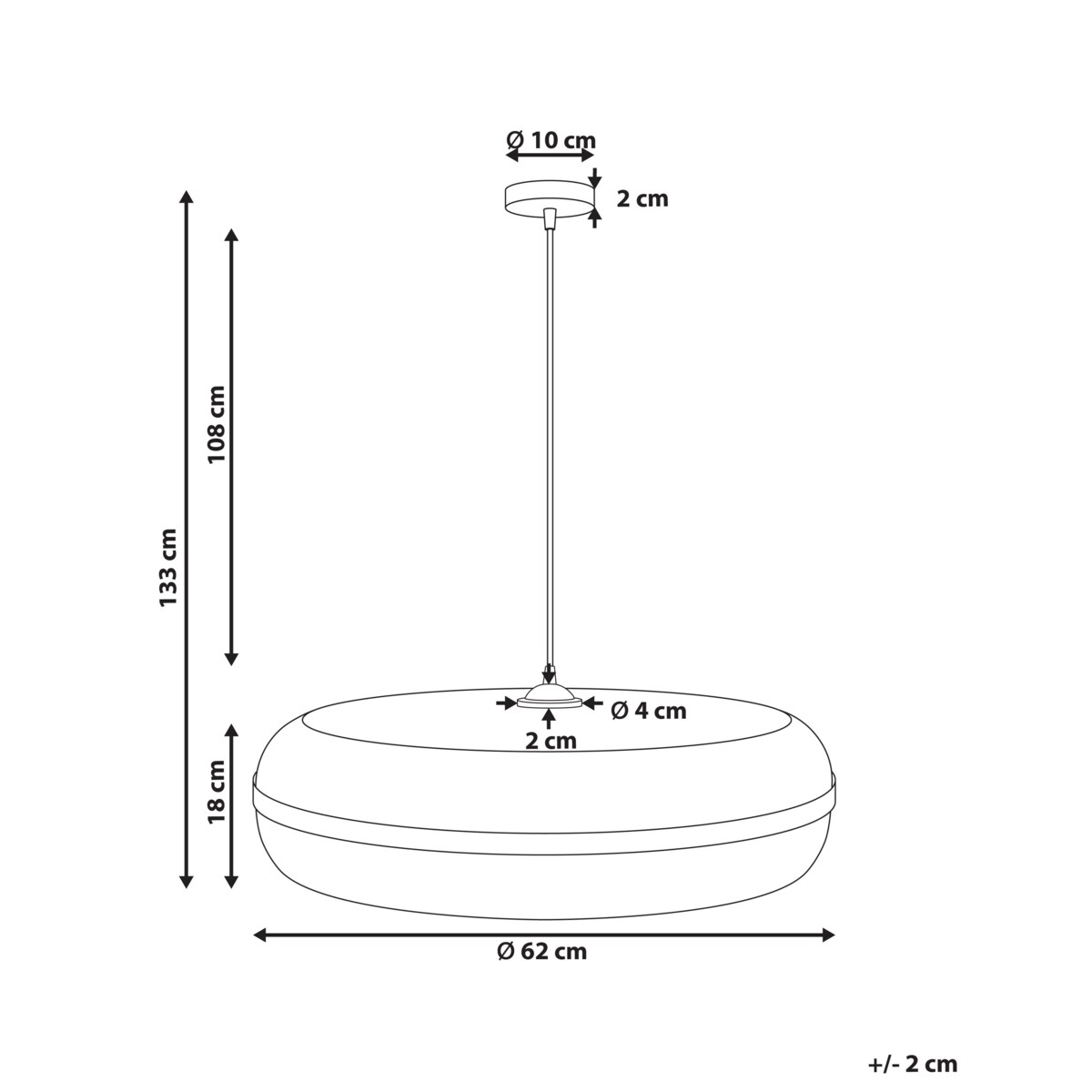 Lampa wisząca LAJAS Drewno bambusowe Naturalny
