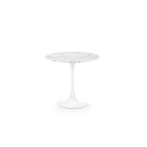 Stół okrągły DENVER 80x80 biały marmur