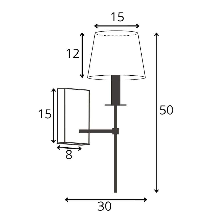 Kinkiet lampa ścienna lampa na ścianę z abażurem walec LOON