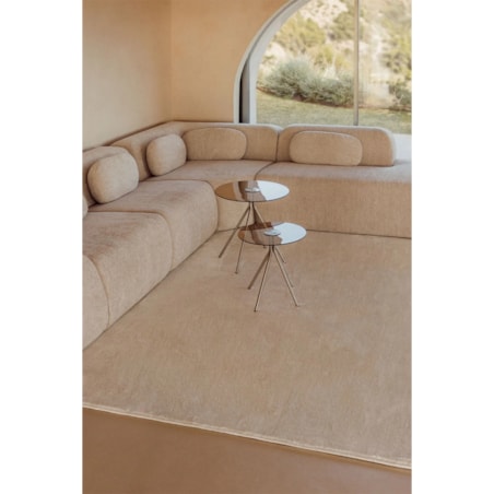 Dywan prostokątny z poliestru Daroca, 200x300 cm, kremowo-beżowy