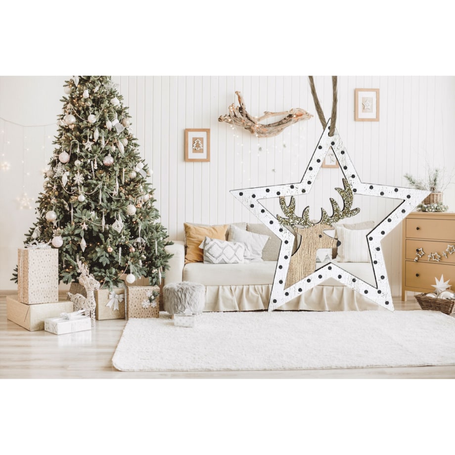 Zestaw 2 szt dekoracji świątecznych KL-21X12 White