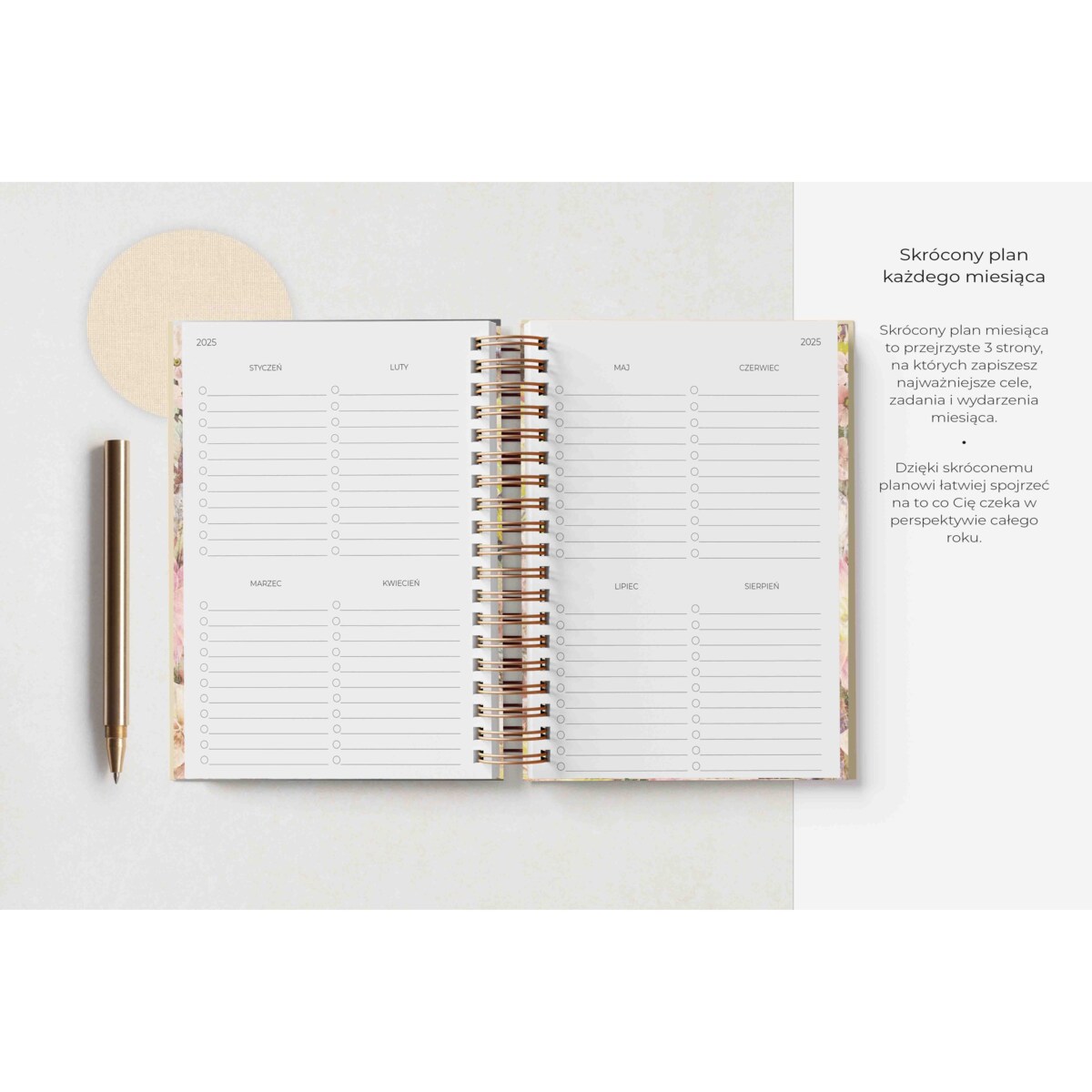 Planner Tygodniowy 2025 na spirali – Arena Silente