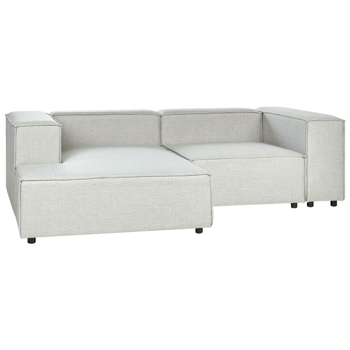 Narożnik modułowy 2-osobowy lniany prawostronny szary APRICA