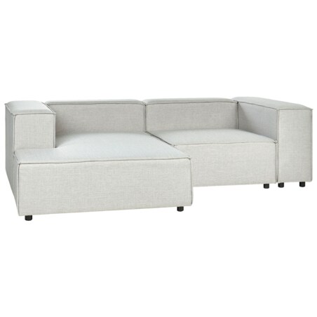 Narożnik modułowy 2-osobowy lniany prawostronny szary APRICA