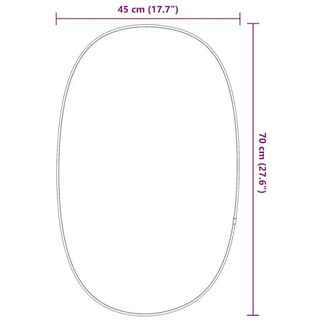 vidaXL Lustro ścienne, czarne, 70x45 cm
