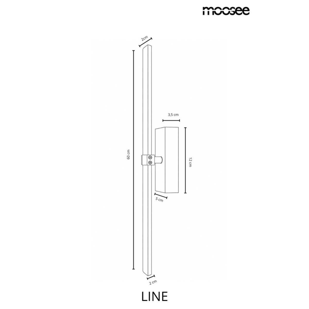 MOOSEE lampa ścienna LINE LED złota
