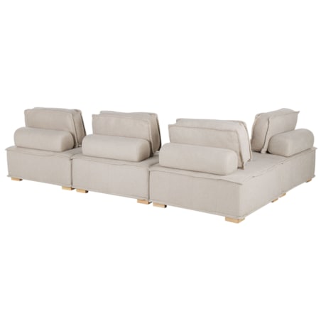 Narożnik modułowy 4-osobowy beżowy TIBRO