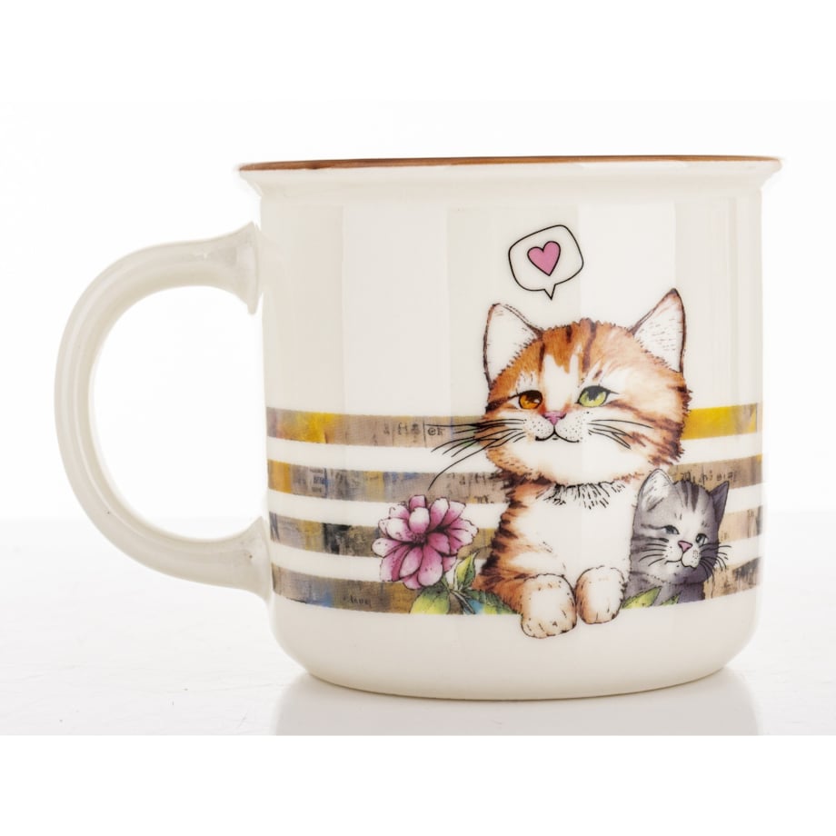 Kubek porcelanowy 400 ml 2 koty 9x13x9,5 cm GATTINI-2