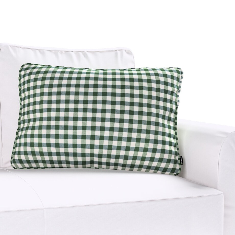 Poszewka Gabi na poduszkę prostokątna 60x40 zielono-biała kratka (1,5x1,5cm)