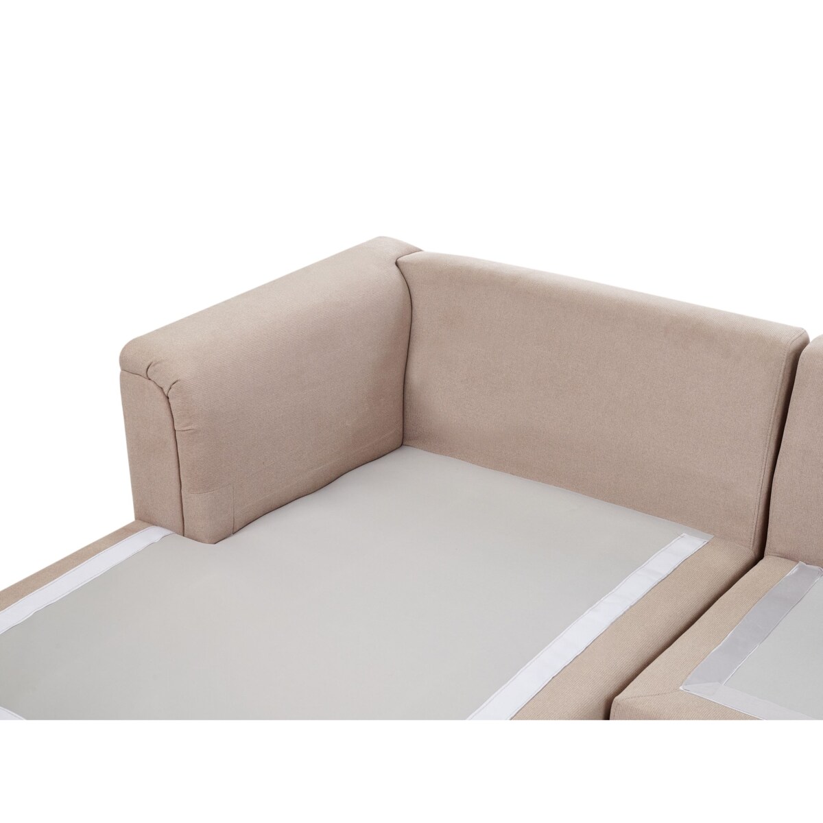 Sofa narożna prawostronna KOHLO Beżowoszary Tkanina Prawostronny