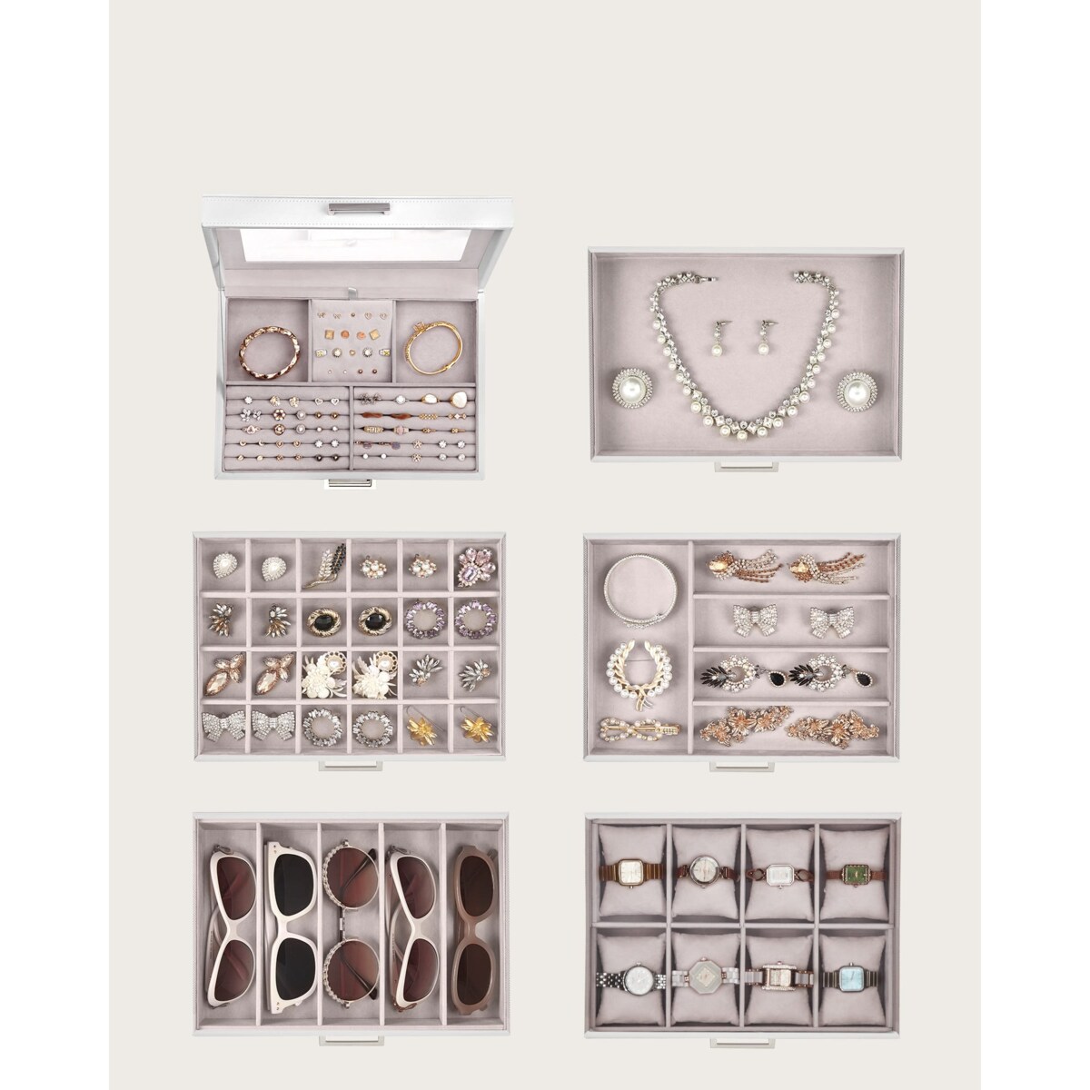 Kasetka Na Biżuterię 30,2X21X31,3 Cm Biały