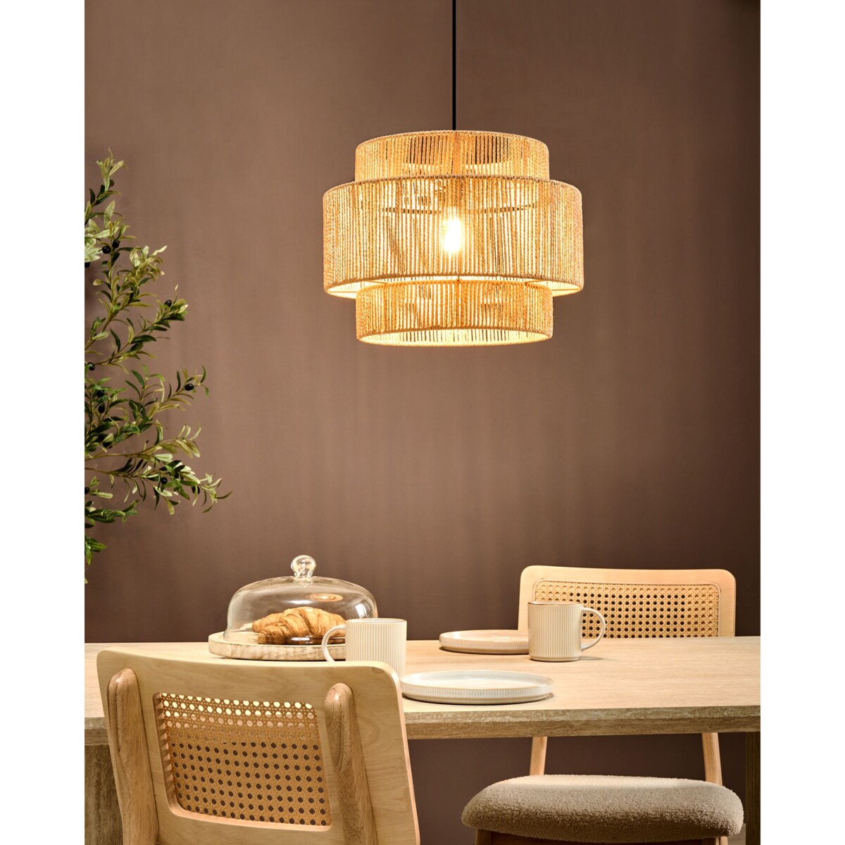 Lampa wisząca WOKIRO Papierowa plecionka Naturalny