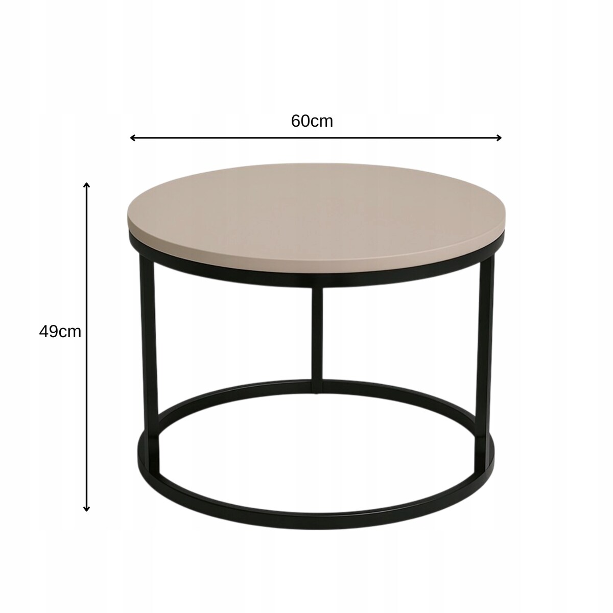 Stolik Kawowy KASZMIR 60 cm Metal Minimalizm Industrialny Styl SOFT LOFT