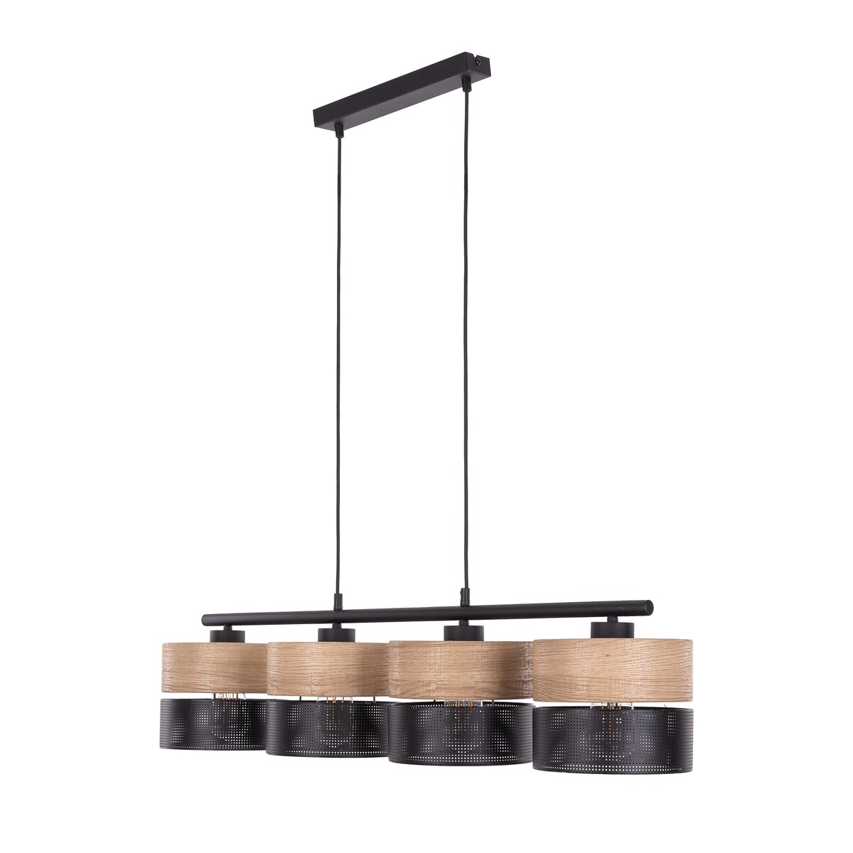 Lampa wisząca TK Lighting NICOL 4802 czarno-beżowa 4xE27 regulowana wysokość nad stół do salonu jadalni kuchni