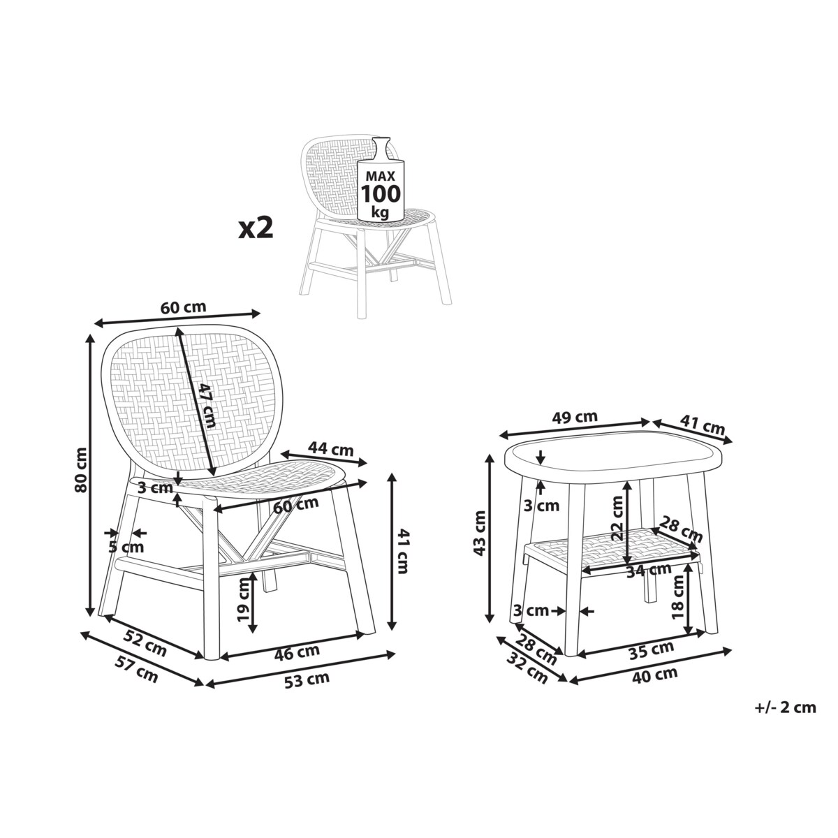 Zestaw mebli balkonowych SICELLE Zielony