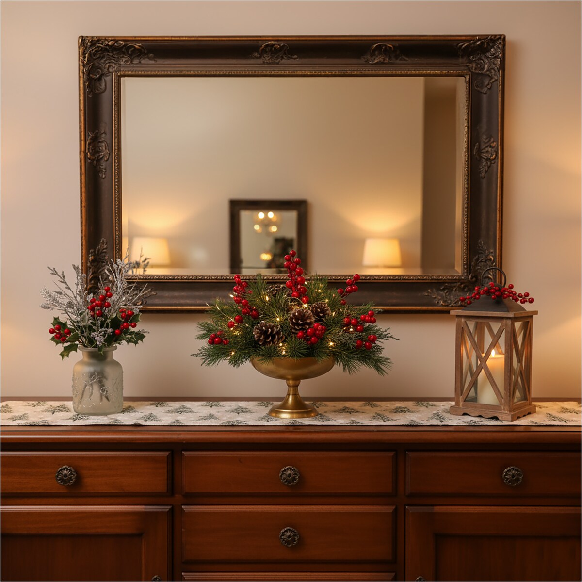 Bieżnik Świąteczny Na Stół 200x28 cm Serwetka Świąteczna Dekoracyjna